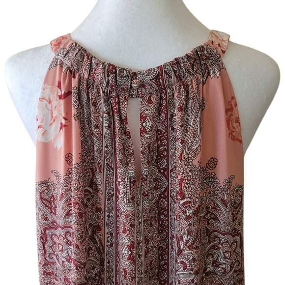 New York & Co. Pink Floral & Paisley Halter Maxi Dress, XL, Boho Summer Feminine - Picture 9 of 13
